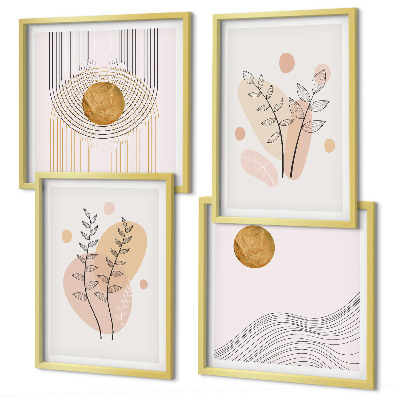 Set de cuadros modernos para salón Dibujos minimalistas de plantas