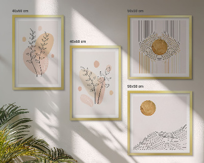 Set de cuadros modernos para salón Dibujos minimalistas de plantas