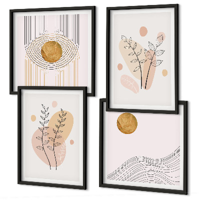 Set de cuadros modernos para salón Dibujos minimalistas de plantas
