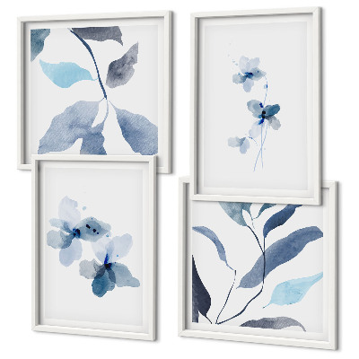 Galería de pared Flores azules minimalistas