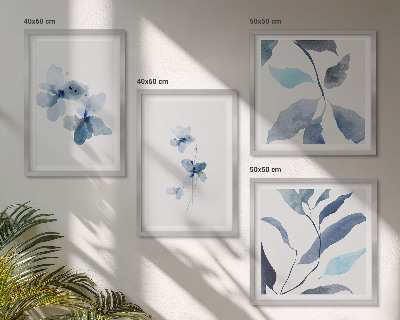 Galería de pared Flores azules minimalistas