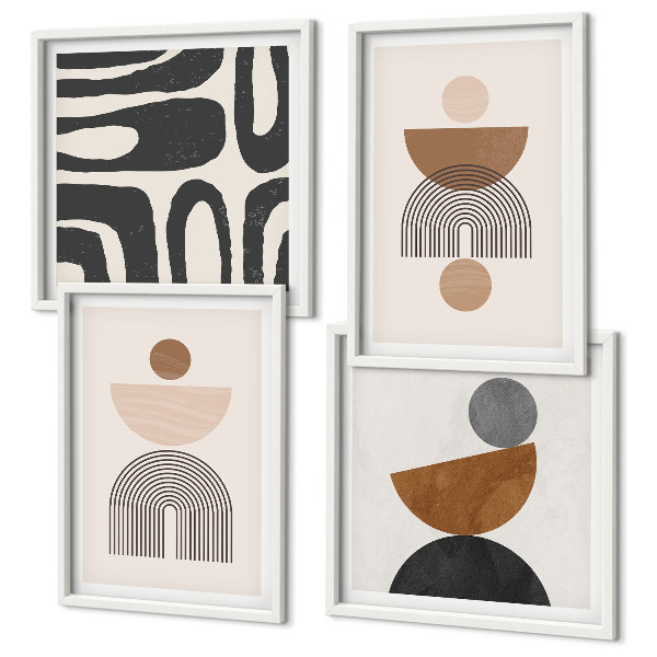 Set de cuadros modernos para salón Diseño bohemio abstracto
