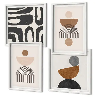 Set de cuadros modernos para salón con diseño bohemio abstracto