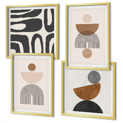 Set de cuadros modernos para salón Diseño bohemio abstracto