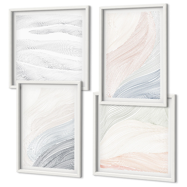 Galería de pared Ondas abstractas en tonos pastel
