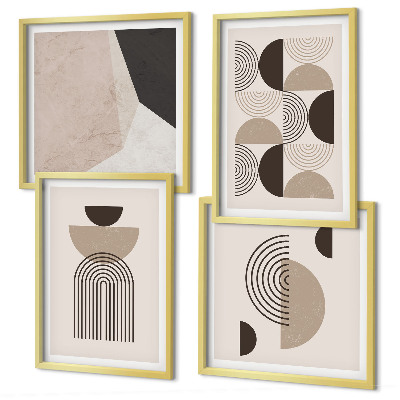 Set de cuadros modernos para salón Patrones geométricos abstractos