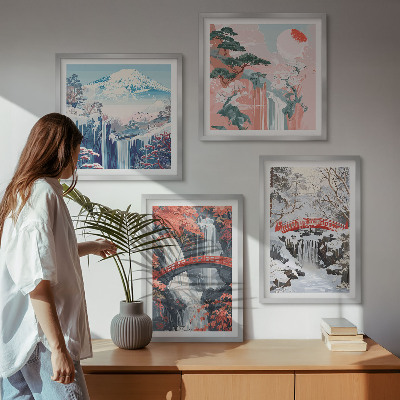Galería de pared Paisajes de montaña y cascadas