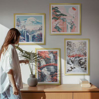 Galería de pared Paisajes de montaña y cascadas