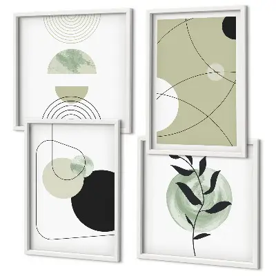 Galería de pared con colores de formas abstractas