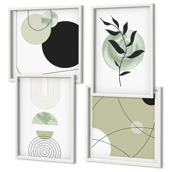 Set de cuadros modernos para salón motivos vegetales abstractos