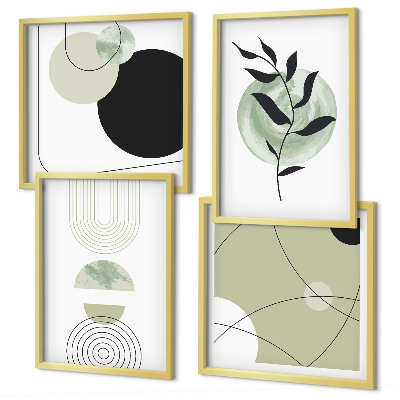 Set de cuadros modernos para salón motivos vegetales abstractos