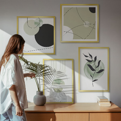 Set de cuadros modernos para salón motivos vegetales abstractos