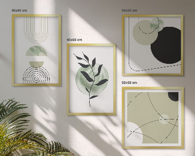 Set de cuadros modernos para salón motivos vegetales abstractos