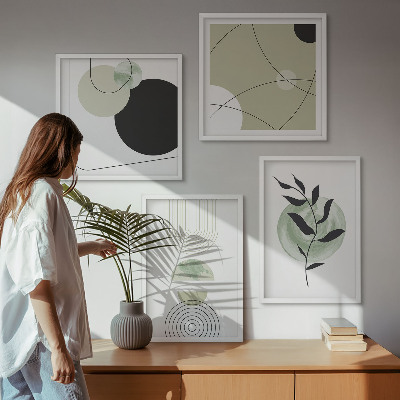 Set de cuadros modernos para salón motivos vegetales abstractos