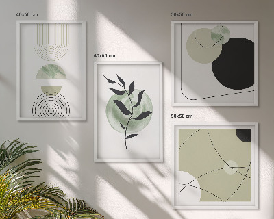 Set de cuadros modernos para salón motivos vegetales abstractos