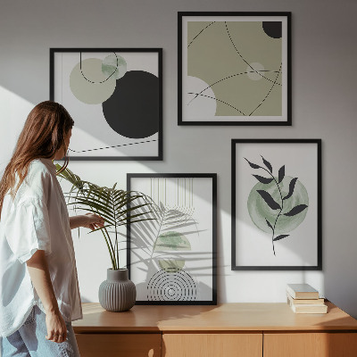 Set de cuadros modernos para salón motivos vegetales abstractos
