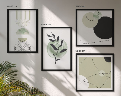 Set de cuadros modernos para salón motivos vegetales abstractos