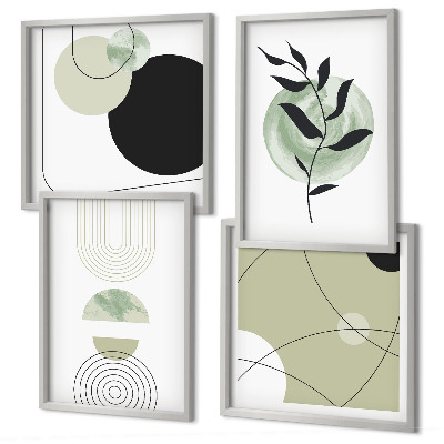 Set de cuadros modernos para salón motivos vegetales abstractos