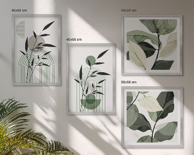 Set de 4 cuadros para salón composiciones florales de estilo bohemio