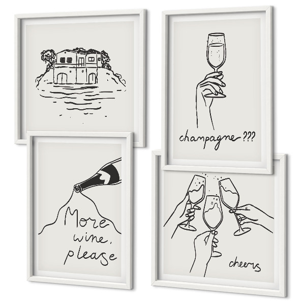 Galería de pared Momentos de alegría con vino de champán