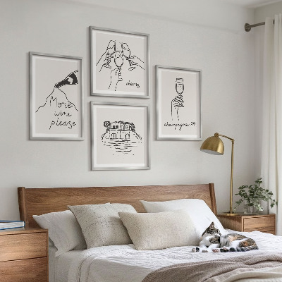 Galería de pared Momentos de alegría con vino de champán