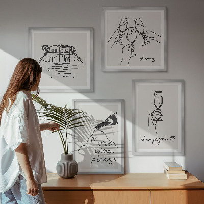 Galería de pared Momentos de alegría con vino de champán