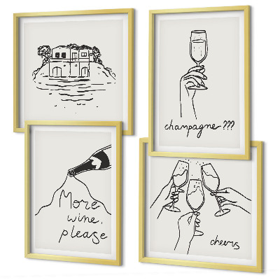 Galería de pared Momentos de alegría con vino de champán