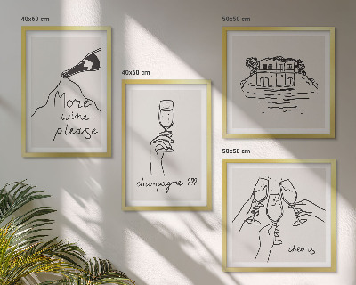 Galería de pared Momentos de alegría con vino de champán