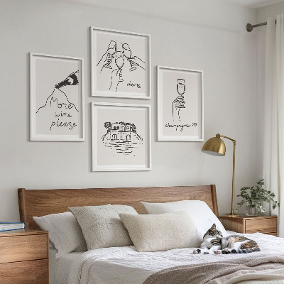 Galería de pared Momentos de alegría con vino de champán