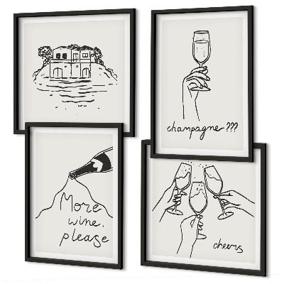 Galería de pared Momentos de alegría con vino de champán