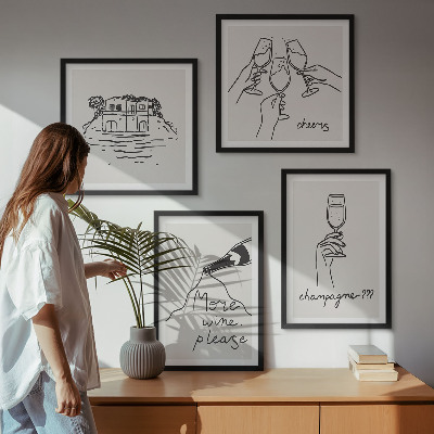 Galería de pared Momentos de alegría con vino de champán