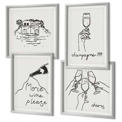 Galería de pared Momentos de alegría con vino de champán