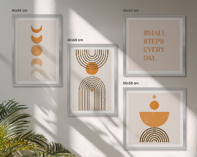 Set de 4 cuadros para salón estampados bohemios minimalistas