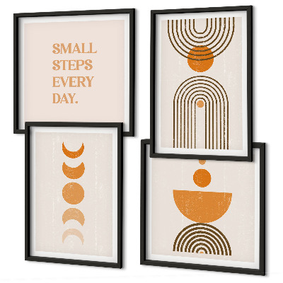 Set de 4 cuadros para salón estampados bohemios minimalistas