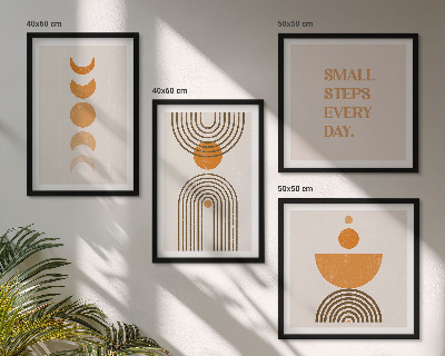 Set de 4 cuadros para salón estampados bohemios minimalistas