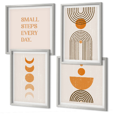 Set de 4 cuadros para salón estampados bohemios minimalistas