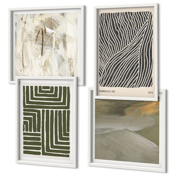 Galería de pared Patrones de formas en verde