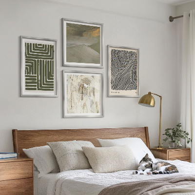 Galería de pared Patrones de formas en verde