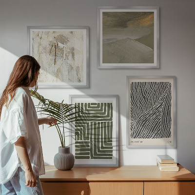 Galería de pared Patrones de formas en verde