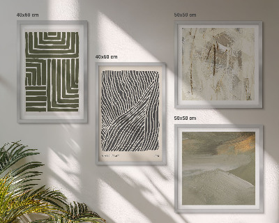 Galería de pared Patrones de formas en verde