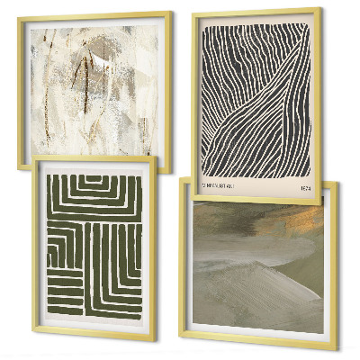 Galería de pared Patrones de formas en verde