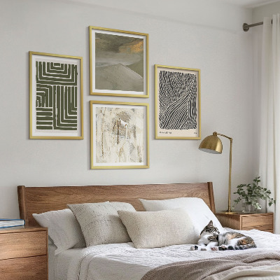 Galería de pared Patrones de formas en verde