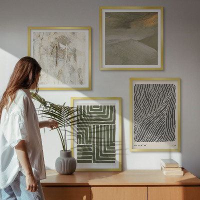Galería de pared Patrones de formas en verde