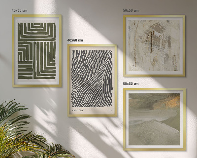 Galería de pared Patrones de formas en verde
