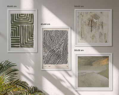 Galería de pared Patrones de formas en verde