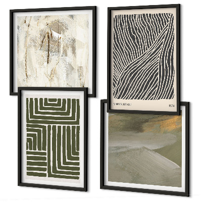 Galería de pared Patrones de formas en verde