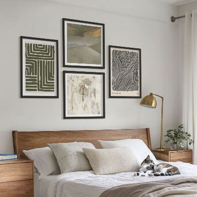 Galería de pared Patrones de formas en verde
