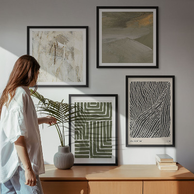 Galería de pared Patrones de formas en verde