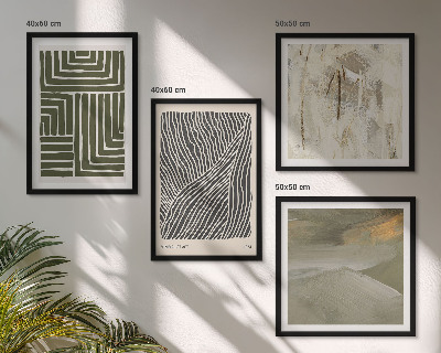 Galería de pared Patrones de formas en verde