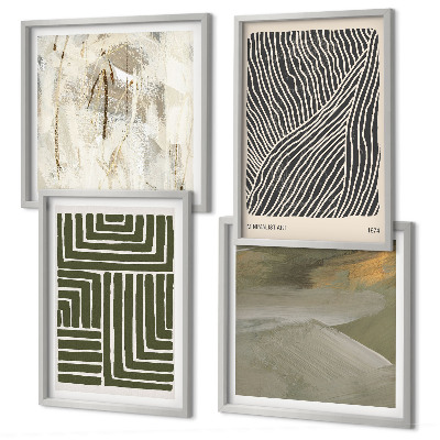 Galería de pared Patrones de formas en verde